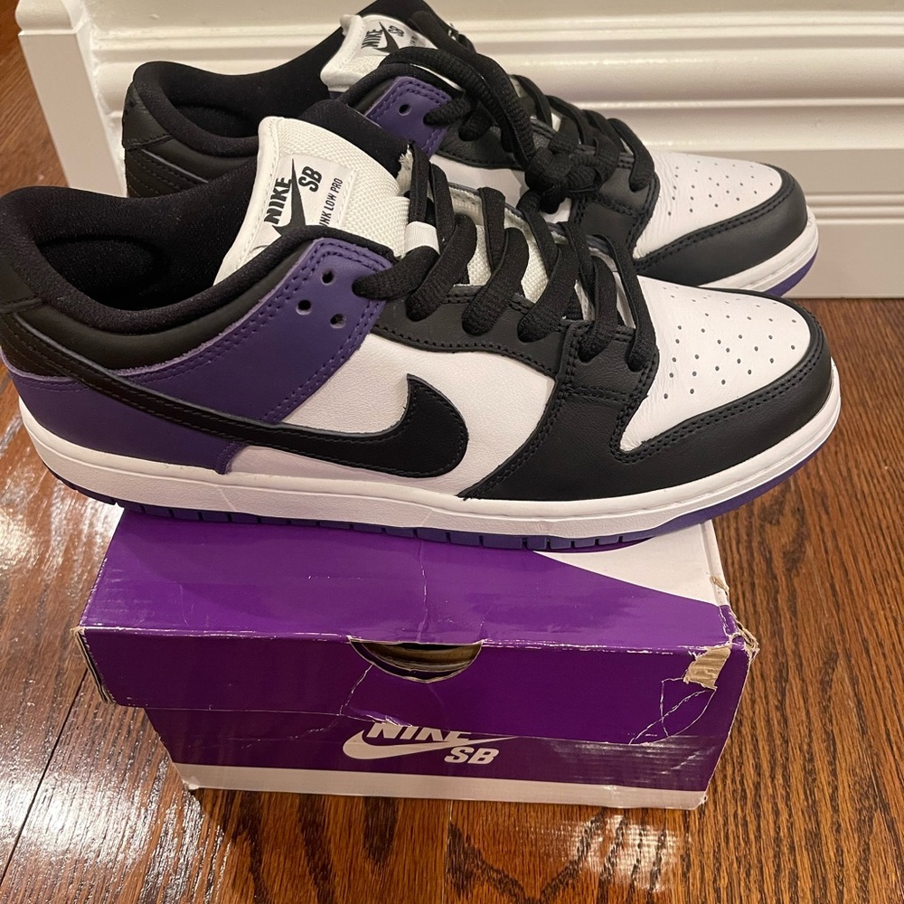 Nike SB Dunk Low Pro Court Purple Black White - Picture 5 of 7
